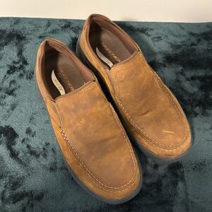 Skechers Men’s Arch Fit Brown Leather Loafers Size 11